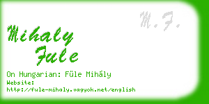 mihaly fule business card